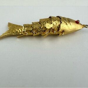 Gold Articulated Fish Charm